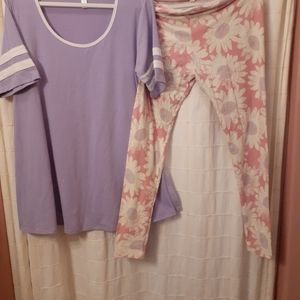 Lularoe Perfect Tee and TC Leggings set